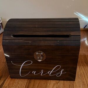 Wooden Card Box with Lock